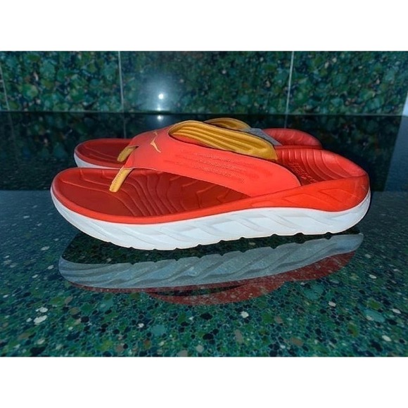 Hoka Ora Recovery Flip – Fiesta / Amber Yellow – Men's 13 - Picture 6 of 7